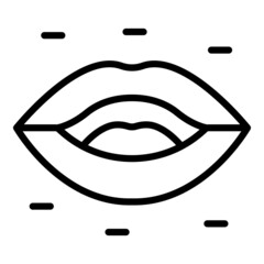 Lip sync animation icon outline vector. Mouth expression. Face talk