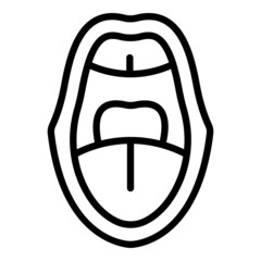 Mouth sync animation icon outline vector. Facial movement. Speech expression