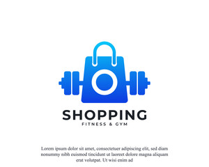 Fitness Sale Icon, Gym Shop Logo Design Vector Template Element