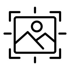 Photo focus icon outline vector. Camera target. Shoot frame