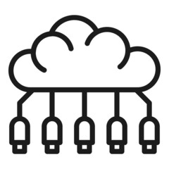 Memory cloud icon outline vector. Data server. Transfer backup