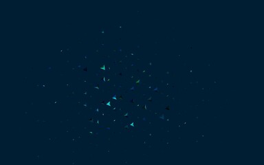 Dark Blue, Green vector backdrop with lines, triangles.
