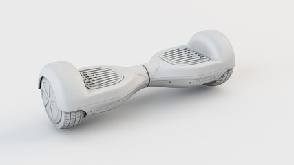 Gray hoverboard on a white background. 3d rendering illustration. - 456600910