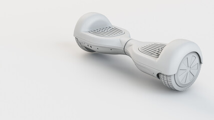 Gray hoverboard on a white background. 3d rendering illustration. - 456600920