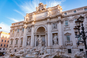 Rome, Italy. August -8-2021. The Trevi Fountain (in Italian: Fontana di Trevi)