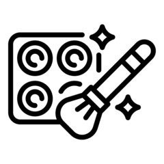 Makeup brush icon outline vector. Beauty artist. Cosmetic salon