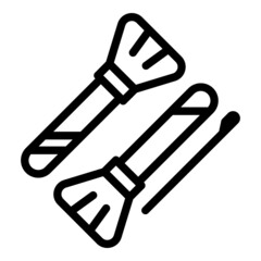 Cosmetic brush icon outline vector. Beauty makeup. Cosmetology care