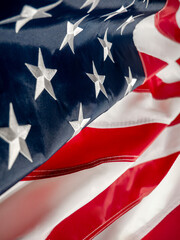 Fototapeta premium American flag of the USA. Independence Day on July 4, Memorial Day, Veterans Day, Labour Day. blur