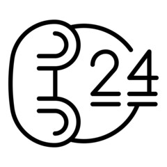 Delivery non stop icon outline vector. Open hour. Service support