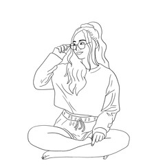 Lineart girl portrait