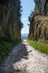 corridor between rocks in Pico Monte Sacro