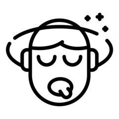 Dizziness vomiting icon outline vector. Vomit disease. Sick symptoms