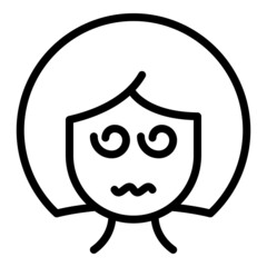 Exhausted woman icon outline vector. Mental fatigue. Anxiety stress