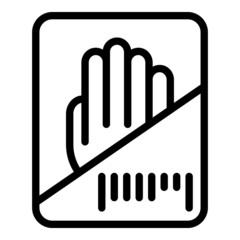 Hand recognition icon outline vector. Biometric scan. Sensor identification