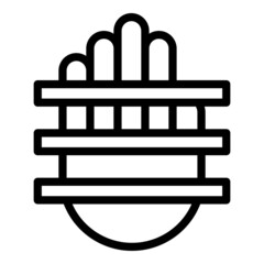 Palm print scanning icon outline vector. Hand scan. Biometric scanner
