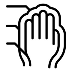 Palm authorization icon outline vector. Biometric recognition. Fingerprint scan