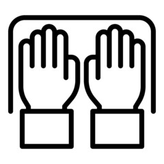 User palm identification icon outline vector. Hand fingerprint. Scanner technology