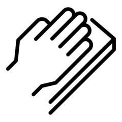 Obraz premium Palm id recognition icon outline vector. Biometric scan. Identification fingerprint