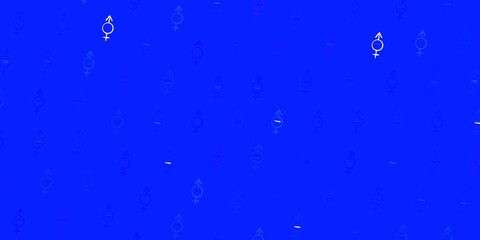 Light BLUE vector backdrop with women power symbols.