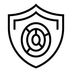 Shield fingerprint icon outline vector. Cyber lock. Digital safety