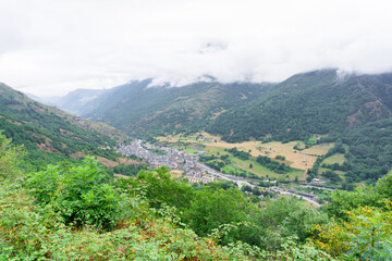 View from the top of the mountain of the village of Bossòst, Lleida