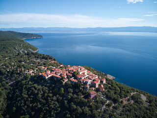 Aerial view of the Croatian coastline.