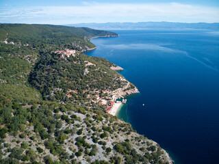 Aerial view of the Croatian coastline.