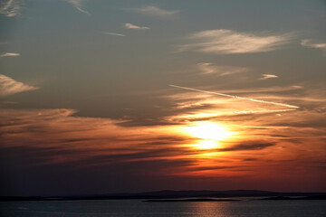 wonderful sunset in croatia at the bay