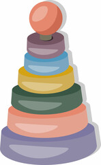 Pyramid kids toys.Pyramide toy icon. Children pyramid toy vector illustration.