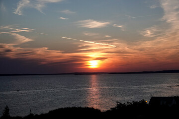 wonderful sunset in croatia at the bay