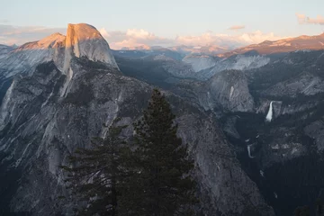 Crédence de cuisine en verre imprimé Half Dome Yosemite National Park Half Dome Sunset