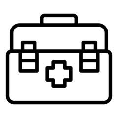 First aid kit icon outline vector. Emergency case. Health bag