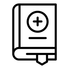 Obraz premium Doctor book icon outline vector. Medical notebook. Health notepad