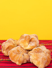 Hojaldras or traditional bread of the day of the dead in Mexico