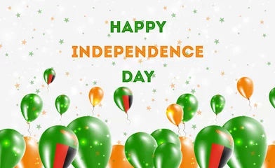 Foto op Aluminium Zambia Independence Day Patriotic Design. Balloons in Zambian National Colors. Happy Independence Day Vector Greeting Card. © Begin Again
