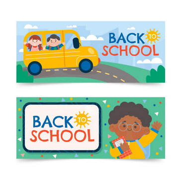 back school vector design illustration banners set