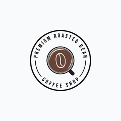 Coffee shop minimalist logo vector illustration design. Simple modern coffee shop logo concept