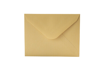 Small yellow beige envelope isolated on white background