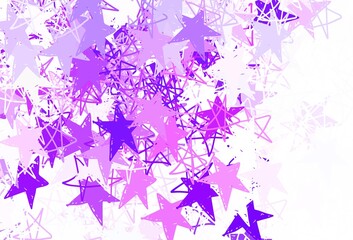 Light Purple, Pink vector template with sky stars.