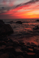 Fototapeta na wymiar my vacations in Mazatlan admiring the most beautiful sunsets in Mexico