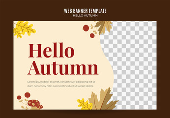 autumn banner design template Premium Vector for social media post, web banner and flyer