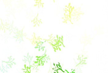 Light Green, Yellow vector elegant background with sakura.
