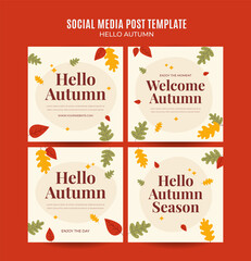 Autumn square banner template. Promotional banner for social media post, web banner and flyer