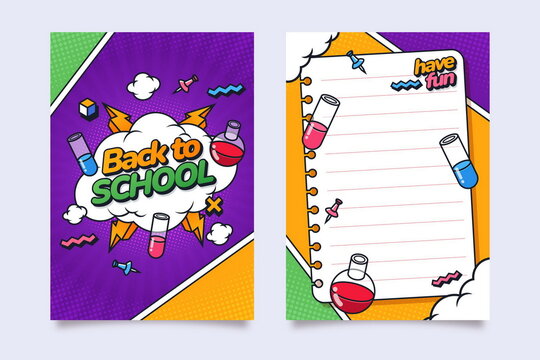 flat back school vector design illustration card template