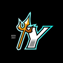 Initial Gold Trident Y