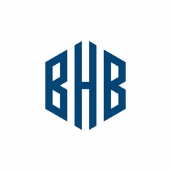 Obraz premium BHB Initial three letter logo hexagon