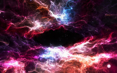 Abstract illustration high definition Nebula and galaxies in space. Astronomy concept background.