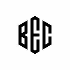 BEC Initial three letter logo hexagon