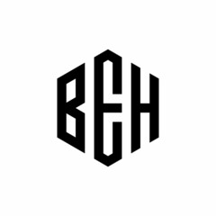 BEH Initial three letter logo hexagon