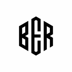 BER Initial three letter logo hexagon
